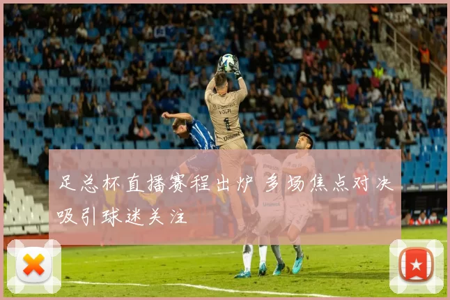 足总杯直播赛程出炉 多场焦点对决吸引球迷关注